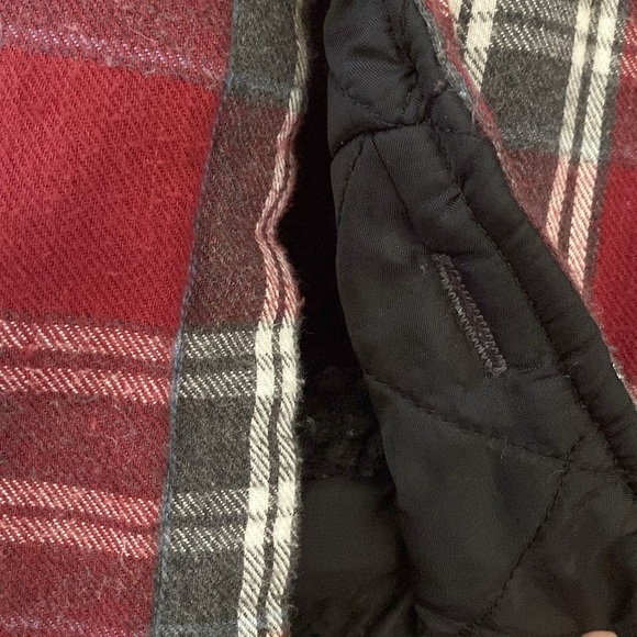Wrangler Fleece Flannel Sherpa Shacket Mens Jacket Red Plaid cabin Core 2XLT - Picture 11 of 13